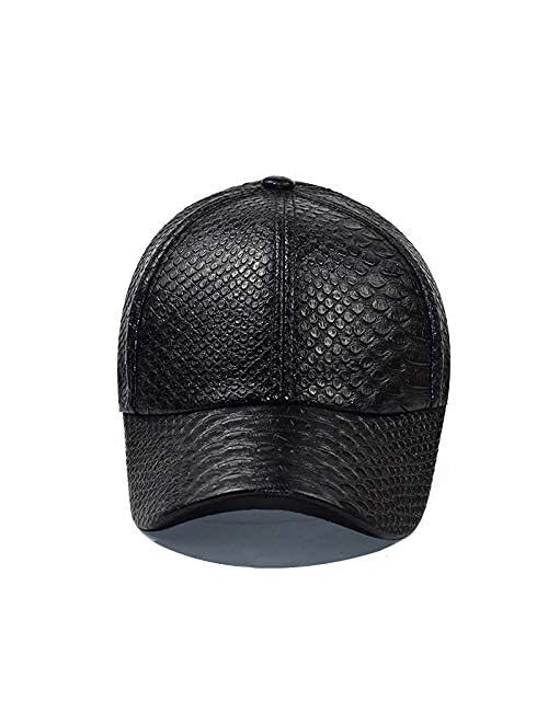 INOGIH Snakeskin-Leather Baseball-Cap Unisex Casual-Dad-Hat Adjustable Snapback for Women Men