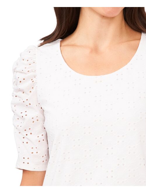 CeCe Women's Eyelet-Embroidered Top