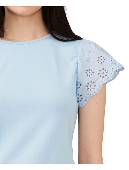 Riley & Rae Mae Eyelet-Sleeve Top