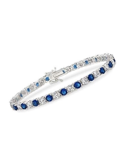 4.35 ct. t.w. Simulated Gemstone and 4.35 ct. t.w. CZ Tennis Bracelet in Sterling Silver