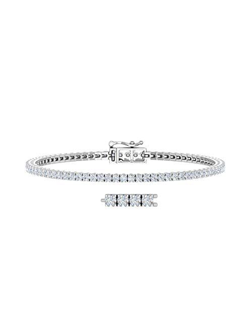 Finerock 2 Carat Diamond Tennis Bracelet in 10K Gold (7 Inch)