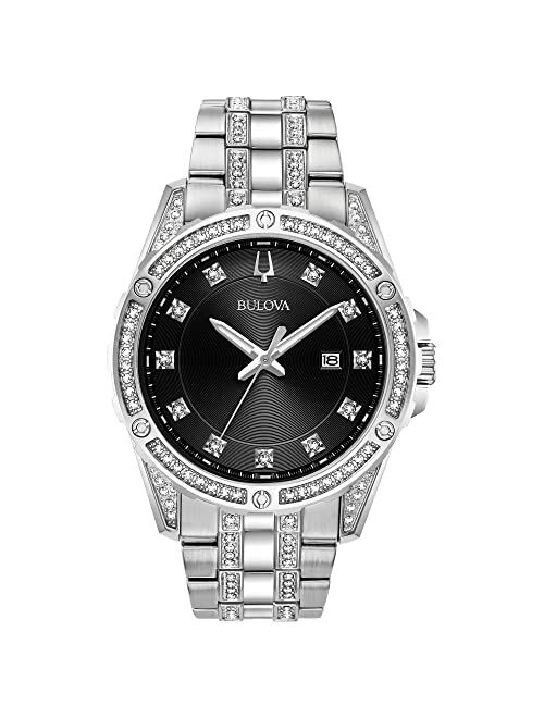 Bulova Box Set Quartz Calendar Men's 96K104 Watch, Stainless Steel Crystal, Silver-Tone