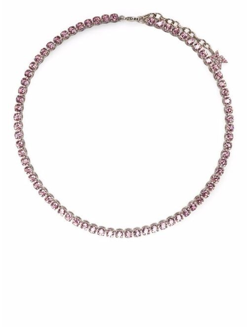 Amina Muaddi crystal tennis necklace