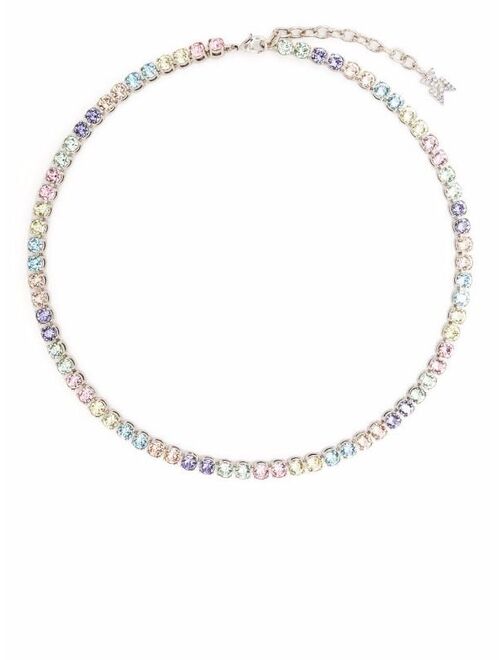 Amina Muaddi Tennis crystal-embellished necklace