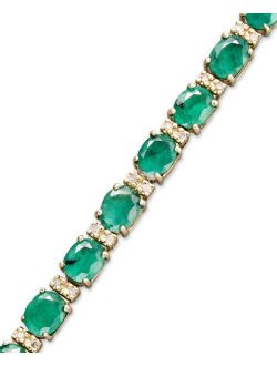 Collection Velvet Bleu by EFFY Emerald (9-1/3 ct. t.w.) and Diamond (1/4 ct. t.w.) Tennis Bracelet in 14k Gold (Also Available in Brasilica by EFFY Sapphire)