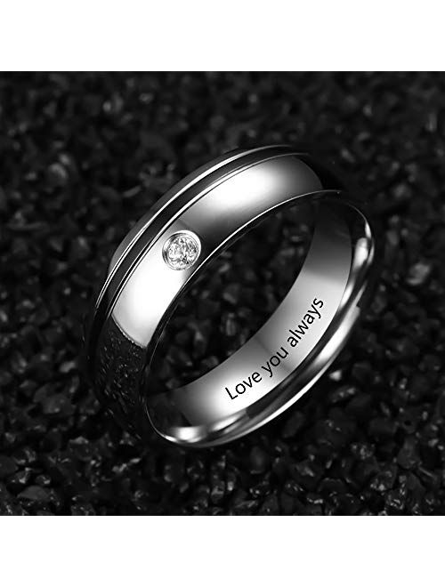 Molywoo Personalized Couple Rings for Him and Her Sets Stainless Steel Rings for Men and Women Promise Wedding Ring Set for Couples Mens Womens Ring