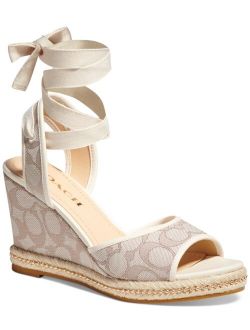 Women's Page Signature Ankle-Tie Wedge Sandals