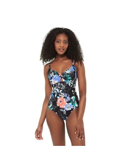 Women's Freshwater Checkered Bow-Front One-Piece Swimsuit