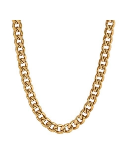 Krkc&Co Keep Real Keep Champion KRKC&CO 6/9/12mm Miami Cuban Link Chain for Men, 18K Gold Plated Stainless Steel Anti-Tarnish Anti-Allergies Hip Hop Rapper Chain Necklace