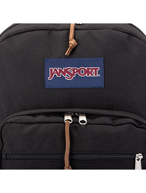 JanSport Right Pack Backpack - School, Travel, Work, or Laptop Bookbag with Suede Leather Bottom with Water Bottle Pocket, Coconut