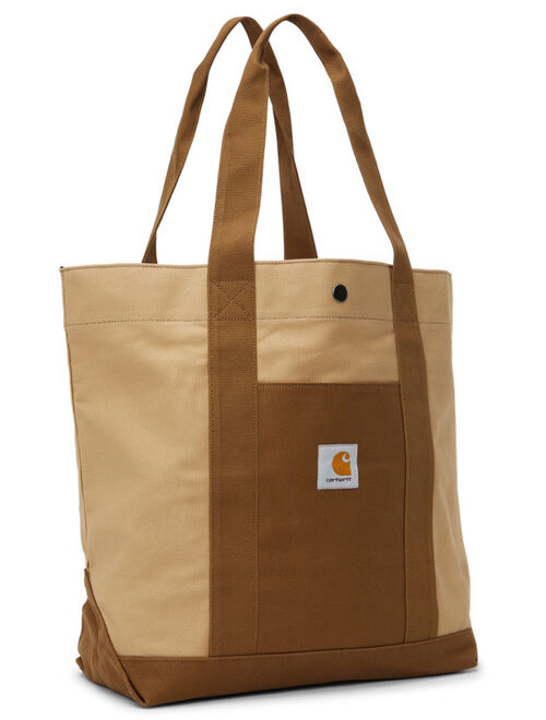 Carhartt Work In Progress Beige & Tan Canvas Work Tote