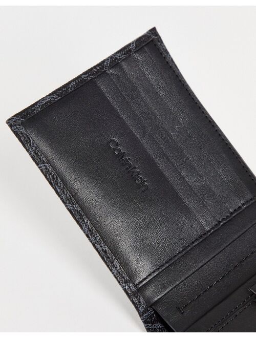 Calvin Klein new monogram 5cc coin purse wallet in black