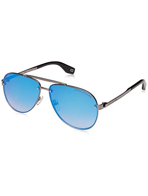 Marc Jacobs Marc 317/S 6LB KM Ruthenium Metal Aviator Sunglasses Blue Mirror Lens