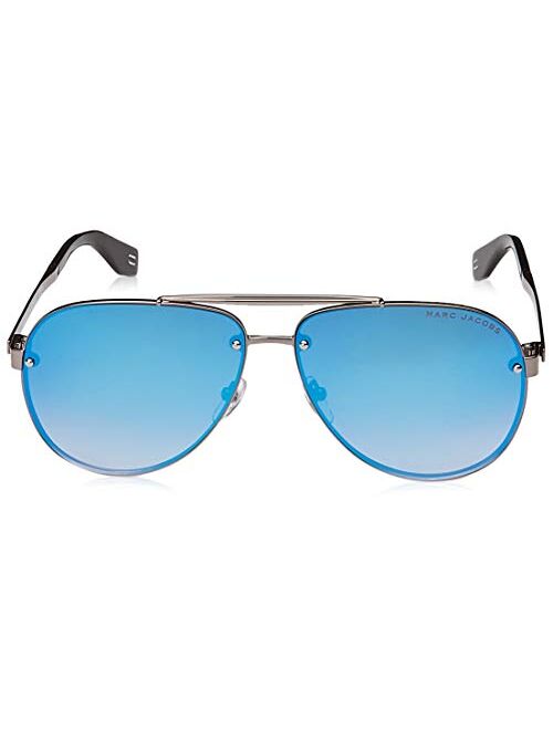 Marc Jacobs Marc 317/S 6LB KM Ruthenium Metal Aviator Sunglasses Blue Mirror Lens