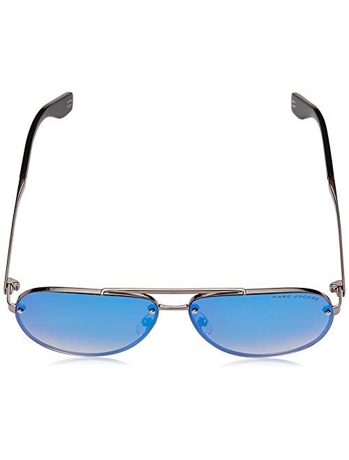 Marc Jacobs Marc 317/S 6LB KM Ruthenium Metal Aviator Sunglasses Blue Mirror Lens