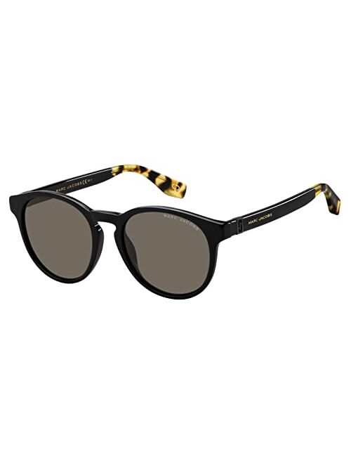 Marc Jacobs Marc 351/S Round Sunglasses, Black/Gray, 52mm, 19mm