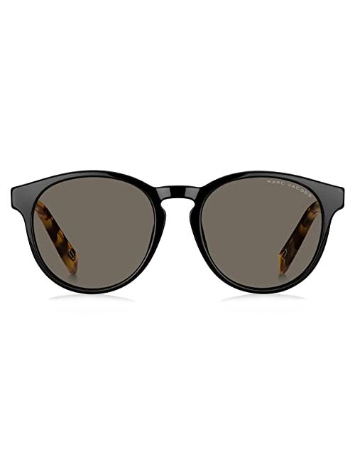 Marc Jacobs Marc 351/S Round Sunglasses, Black/Gray, 52mm, 19mm