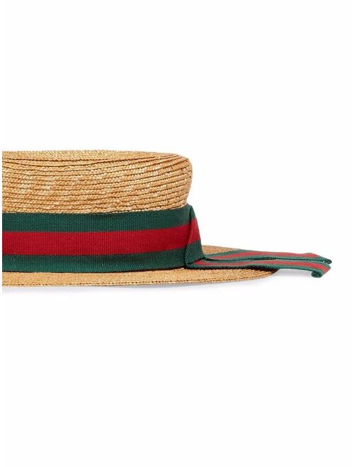 Gucci Kids straw effect ribbon hat