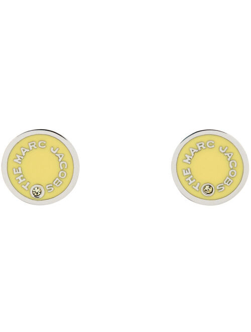 Marc Jacobs Silver & Black 'The Medallion Studs' Earrings