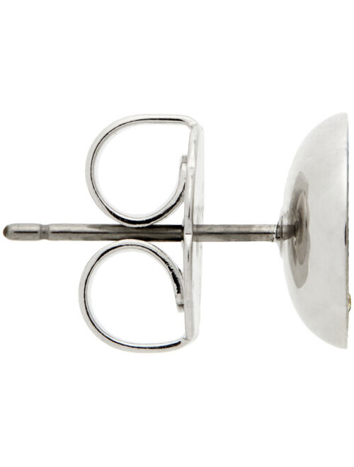 Marc Jacobs Silver & Black 'The Medallion Studs' Earrings