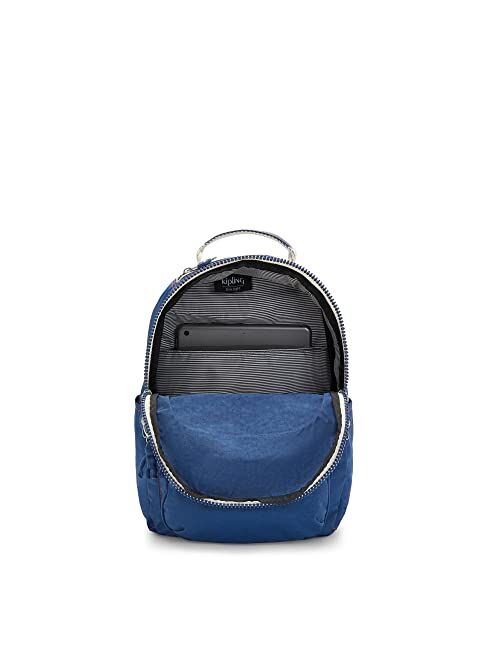 Kipling Women's Seoul Backpack, Tablet Sleeve, Admiral Blue Block, 10''L x 13.75''H x 6.25''D