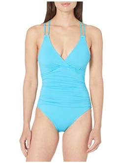 Women's Standard Island Goddess Underwire Double Strappy Back One Piece Swimsuit