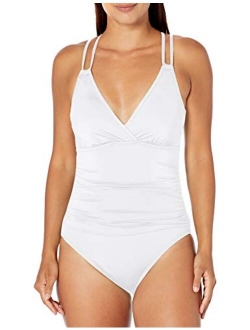 Women's Standard Island Goddess Underwire Double Strappy Back One Piece Swimsuit