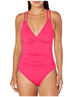 Women's Standard Island Goddess Underwire Double Strappy Back One Piece Swimsuit