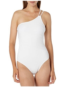 Women's One Shoulder Tummy Control One Piece Swimsuit