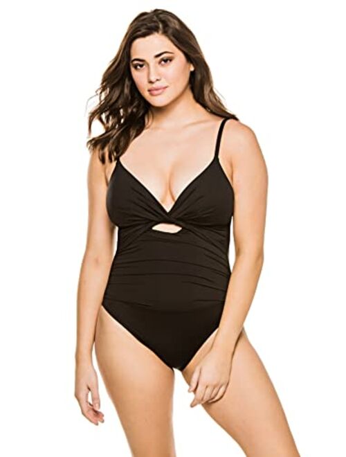 La Blanca Women's Island Goddess Twist Keyhole One Piece Swimsuit