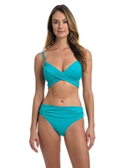 Women's Island Goddess Wrap Underwire Push Up Swimsuit Top