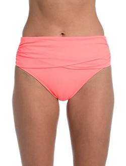 Women's Island Goddess Banded Mid Waist Swimsuit Bottom