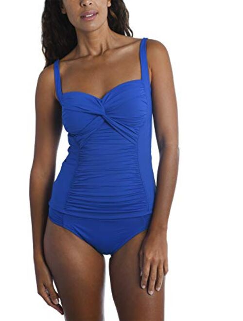 La Blanca Women's Standard Island Goddess Twist Front Bandeau Tankini Swimsuit Top