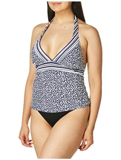 V-Neck Halter Tankini Swimsuit Top