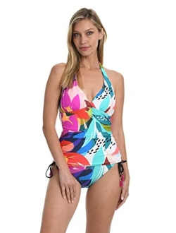 V-Neck Halter Tankini Swimsuit Top