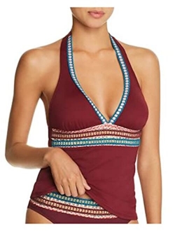 V-Neck Halter Tankini Swimsuit Top