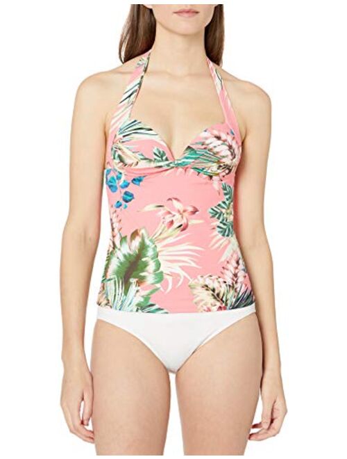 La Blanca V-Neck Halter Tankini Swimsuit Top