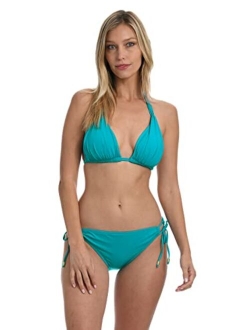 Rouched Halter Bikini Swimsuit Top