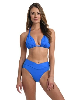 Rouched Halter Bikini Swimsuit Top