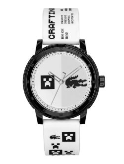 Men's Minecraft White Silicone Strap Watch 46mm