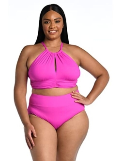 High Neck Midkini Bikini Swimsuit Top