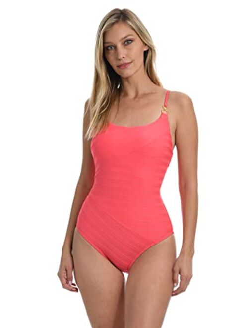 La Blanca Rouched Body Lingerie Mio One Piece Swimsuit