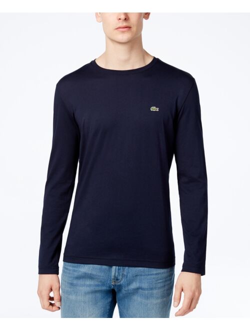 Lacoste Long Sleeve Pima Jersey Crew Neck Tee Shirt