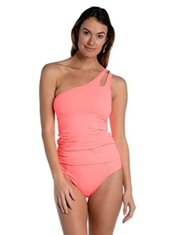 One Shoulder Keyhole Tankini Swimsuit Top