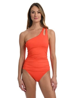 One Shoulder Keyhole Tankini Swimsuit Top