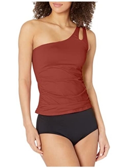 One Shoulder Keyhole Tankini Swimsuit Top