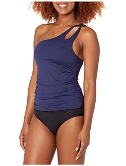 One Shoulder Keyhole Tankini Swimsuit Top