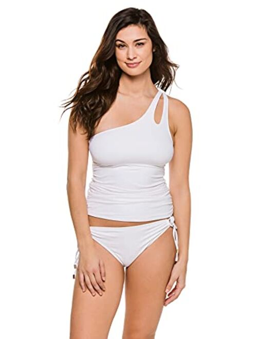 La Blanca One Shoulder Keyhole Tankini Swimsuit Top