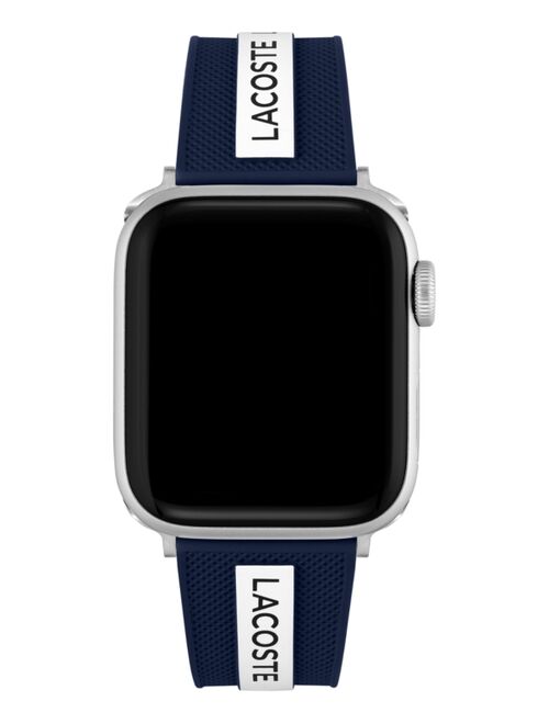 Lacoste Striping Blue & White Silicone Strap for Apple Watch® 38mm/40mm