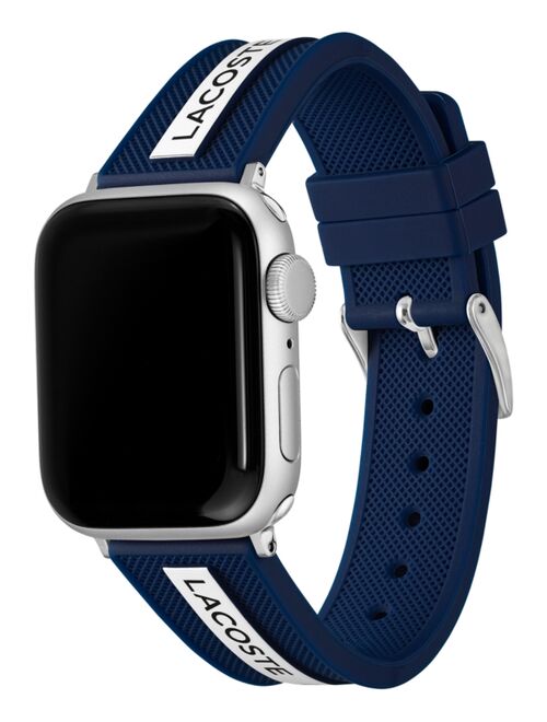 Lacoste Striping Blue & White Silicone Strap for Apple Watch® 38mm/40mm